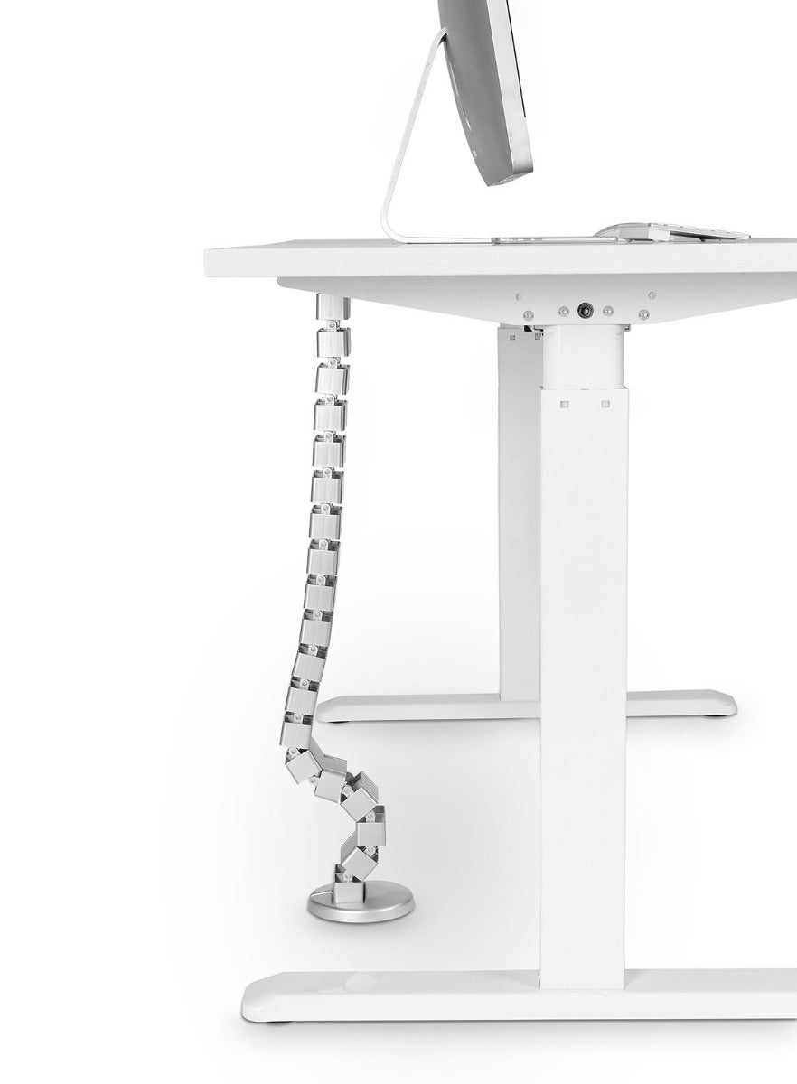 Slinky Deluxe Cable Management Spine for Sit Stand Desk - Black, Silver or White - OOF-S101