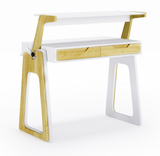 Palmer Oak & White Adjustable Sit Stand Home Office Desk