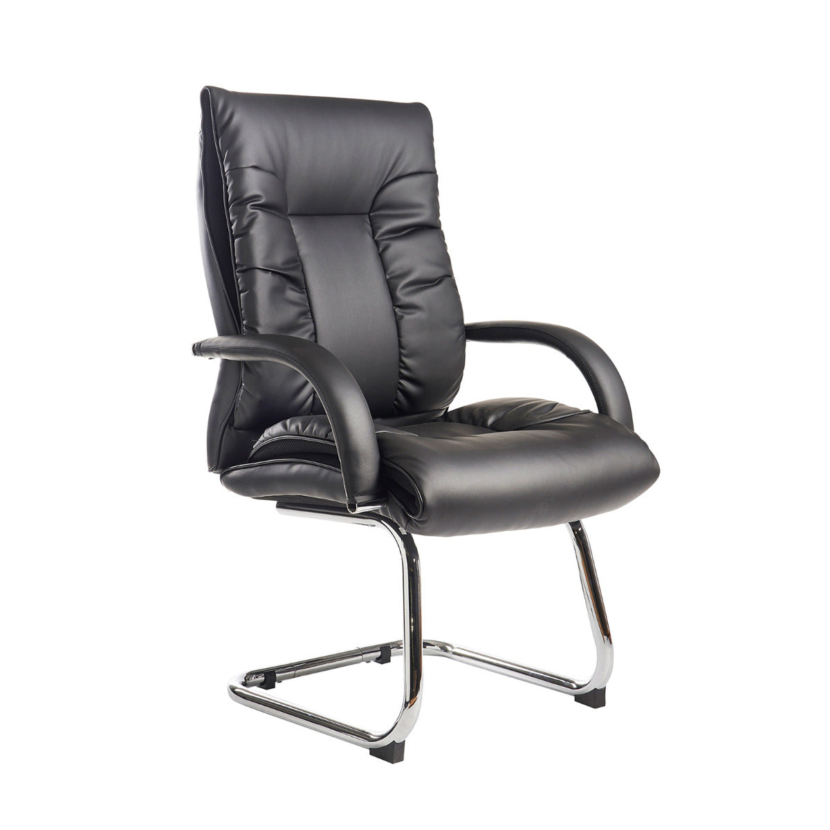 Derby High Back Black Faux Leather Visitor Chair