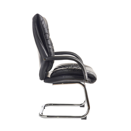 Derby High Back Black Faux Leather Visitor Chair