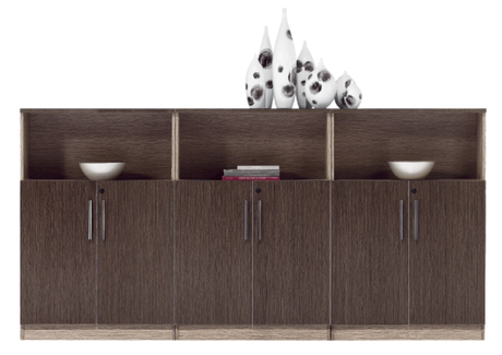 Large Executive Office Cupboard Chocolate and Light Oak JS-WRC02