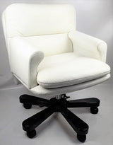 Modern White Leather Executive Office Chair - HSN-B019