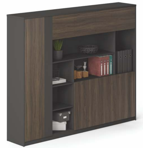 Quality Executive Office Bookcase Walnut with Grey - ZGCI2204