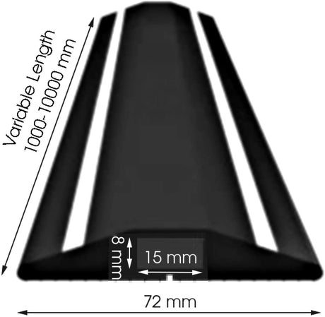 Rubber Floor Cable Management Protector - 1m, 2m, 3m, or 5m Available - OOF-FCP
