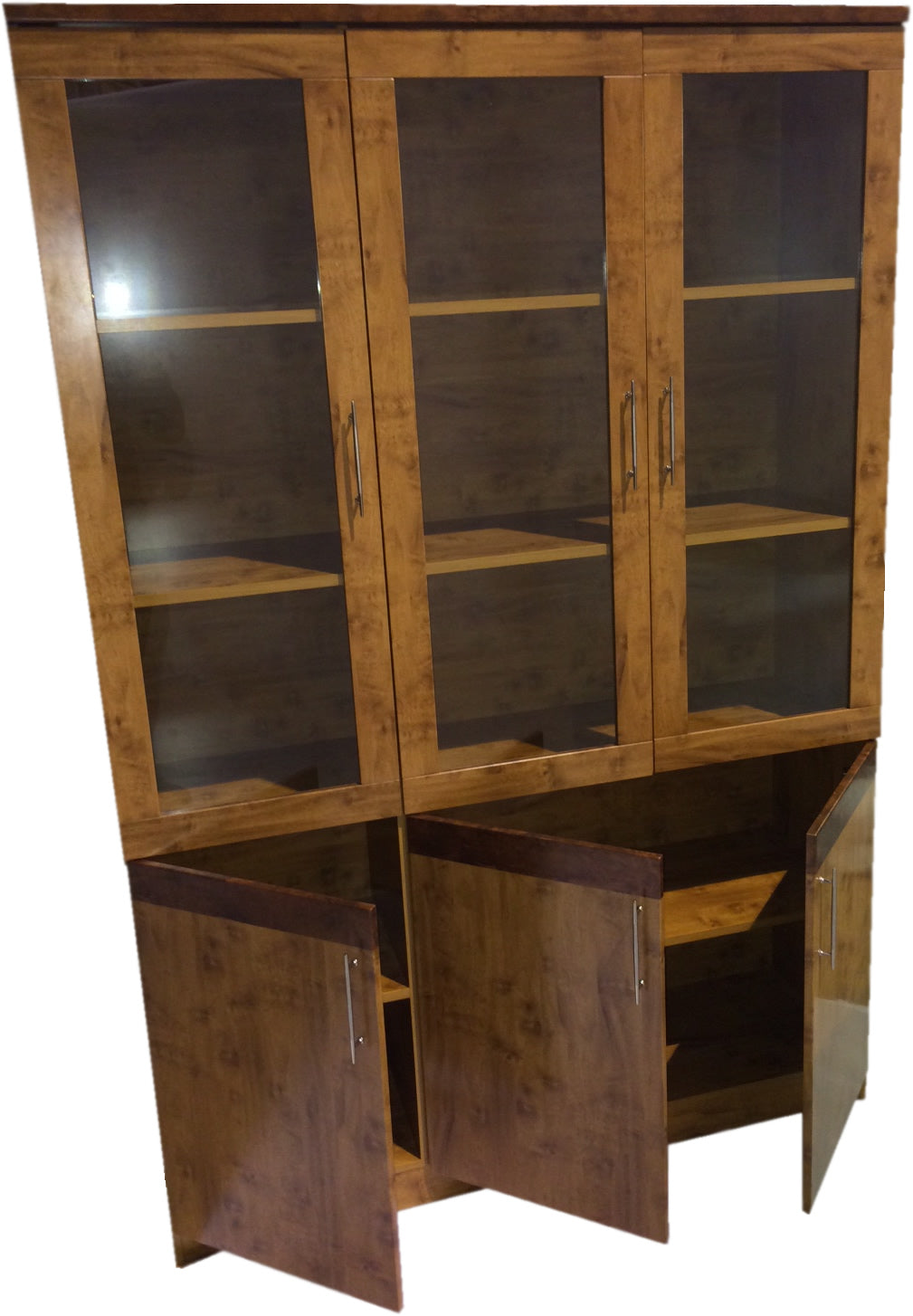 Yew Luxury Bookcase 3 Doors Wide DES-1862-192A-3DR