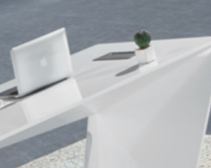 Contemporary Floating Effect White Gloss Office Desk - 1800mm or 2000mm - GL7818
