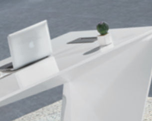 Contemporary Floating Effect White Gloss Office Desk - GL7818