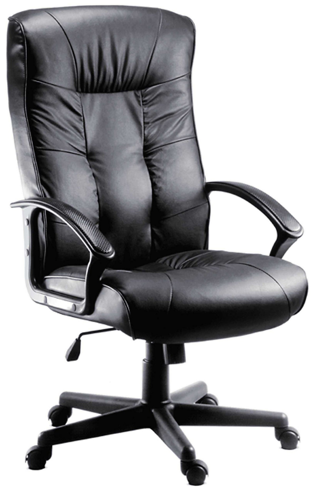 Swivel chair deals black leather