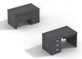 Modern Grey Oak Office Desk with Built in Three Drawer Pedestal - 1200mm - LX-D06