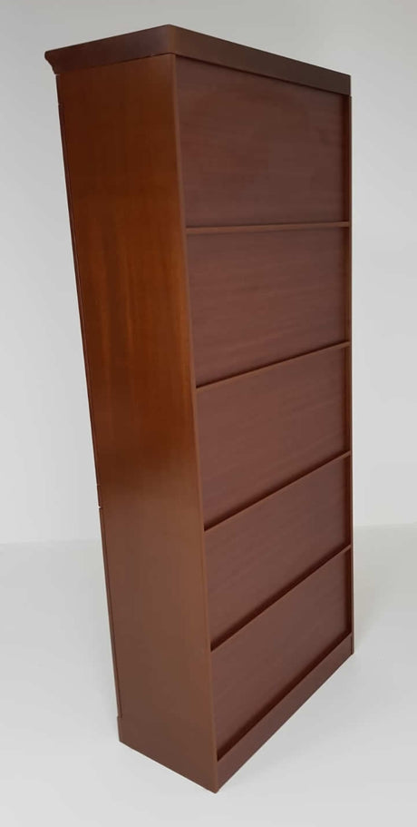 Real Wood Veneer Two Door Executive Bookcase in Walnut - 1861A-2DR