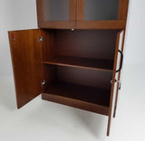Real Wood Veneer Two Door Executive Bookcase in Walnut - 1861A-2DR