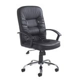 Hertford High Back Black Leather Faced Managers Office Chair