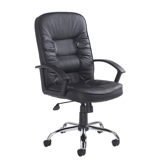 Hertford High Back Black Leather Faced Managers Office Chair