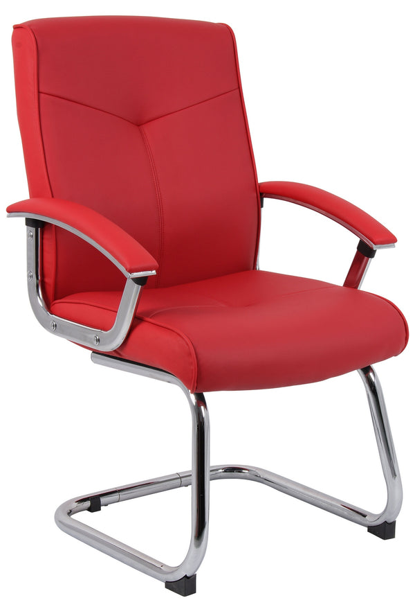 Red Leather Faced Visitor Chair HOXTON-VISITOR | Order Office Furniture