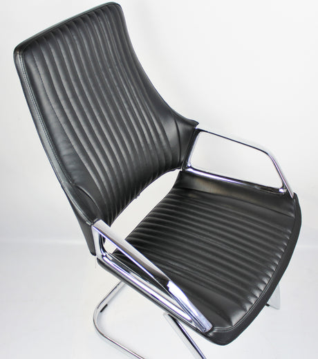 Contemporary Black Leather Visitor Chair - CHA-1318C