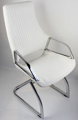 Contemporary White Leather Visitor Chair - CHA-1318C