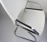 Contemporary White Leather Visitor Chair - CHA-1318C