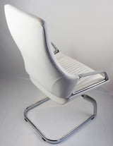 Contemporary White Leather Visitor Chair - CHA-1318C