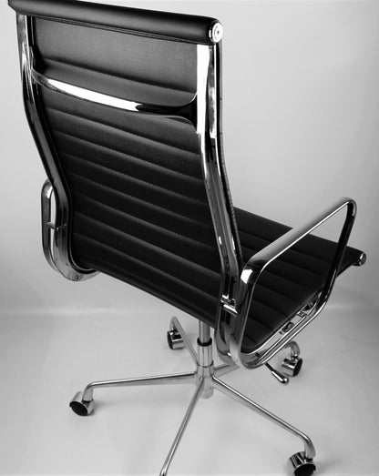 High Back Black Leather Eames-Style Office Chair for Home & Commercial Use - HB-A13