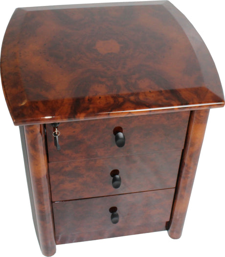 Luxury Executive Desk With Curved Design HAY-16841 Walnut with Burgundy Leather 2600mm