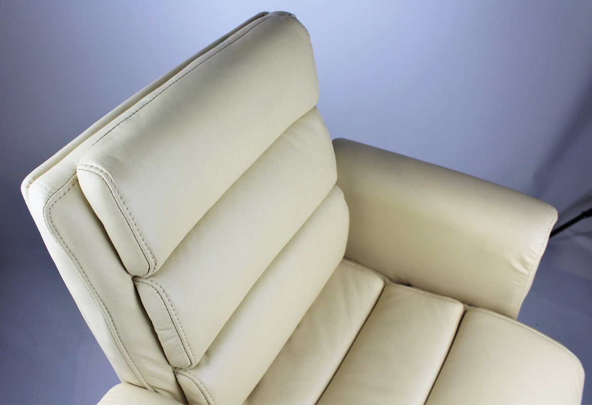 Cream Leather Executive Office Chair - B017-CRE