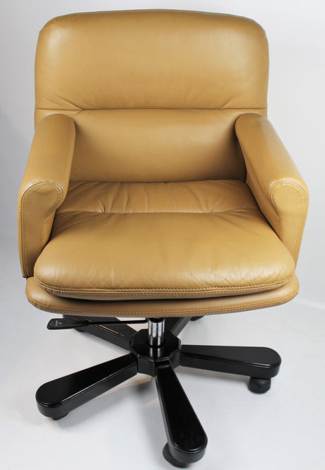 Traditional Beige Leather Office Chair - HSN-B019