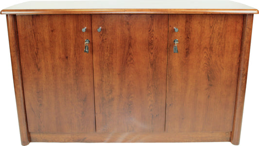 Medium Oak Three Door Cupboard with Lockable Doors - 1380mm - 6846T-3DR