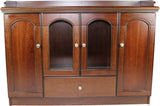 Executive Real Wood Veneer Cupboard with Glass Doors - JU03