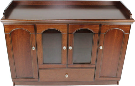 Executive Real Wood Veneer Cupboard with Glass Doors - JU03