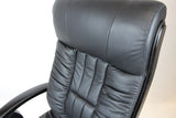 Executive Black Leather Office Chair with Black Arms - F01A