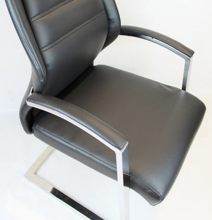 Modern High Back Black Leather Meeting Chairs with Heavy Duty Cantilever Frame - DH-103-2