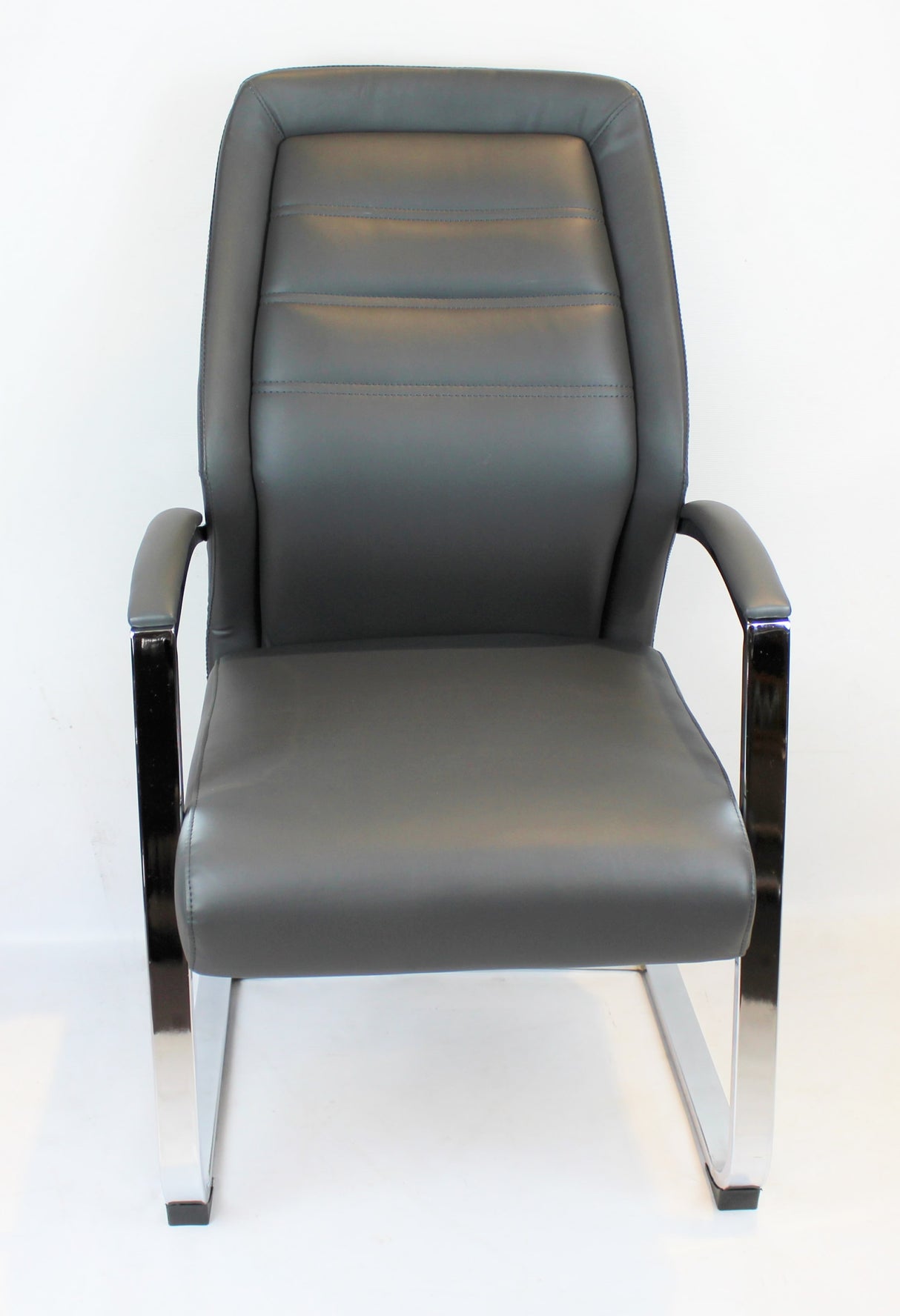 Modern Grey Leather Meeting Chairs - DH-103-2