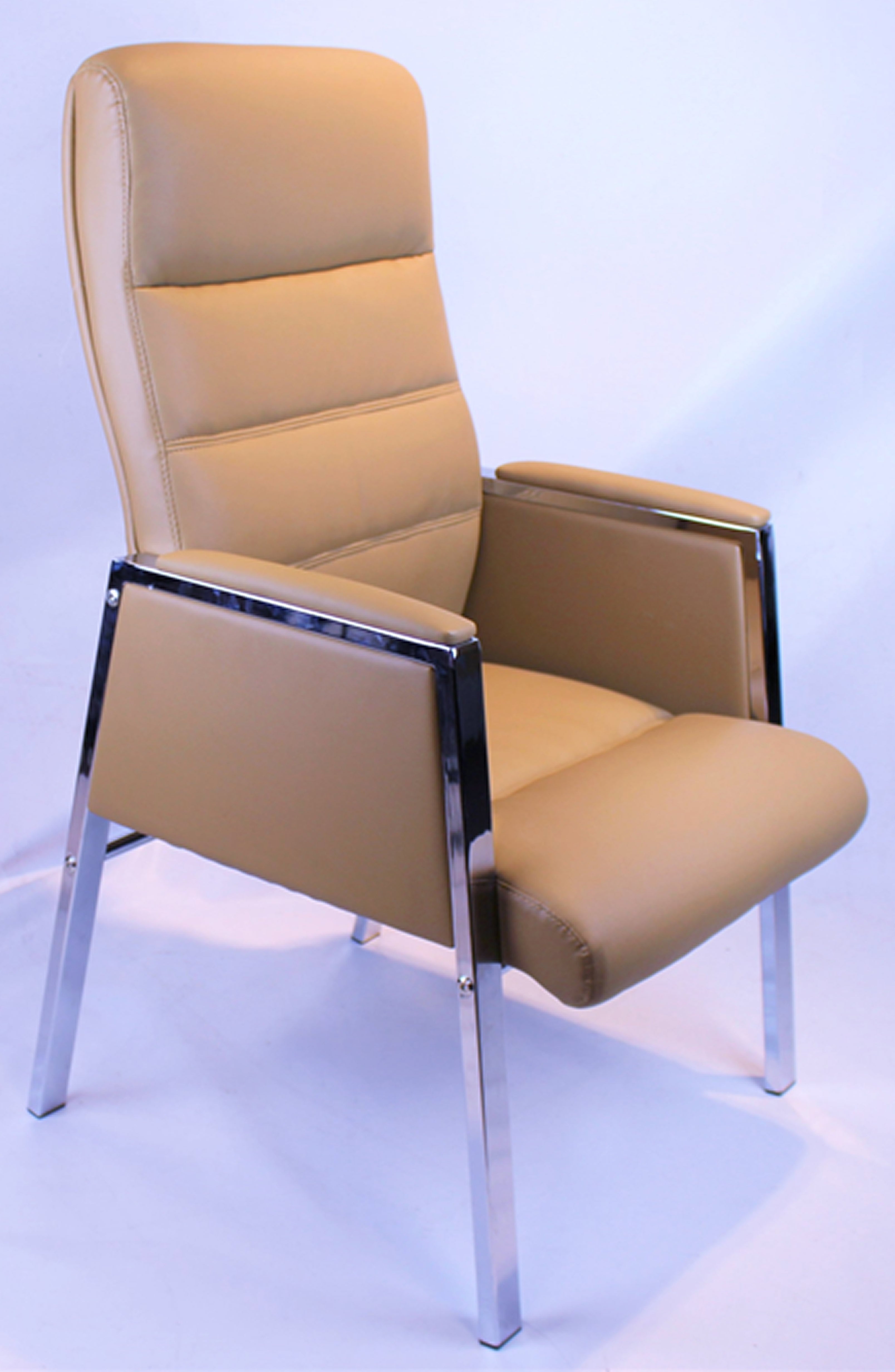 Executive Beige Leather Visitors Chair Chair - ZV-B588