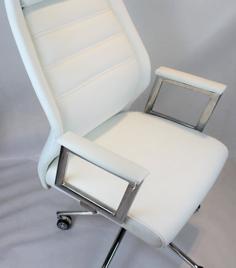 Modern White Leather Executive Office Chair - DH-103