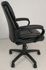 Soft Padded Low Back Executive Office Chair in Black Leather - 2121C