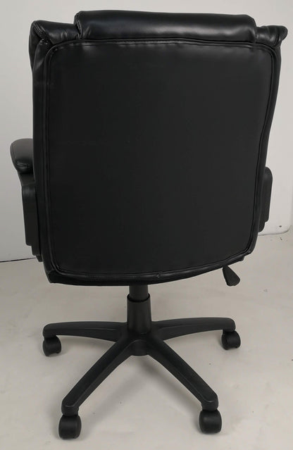 Soft Padded Low Back Executive Office Chair in Black Leather - 2121C