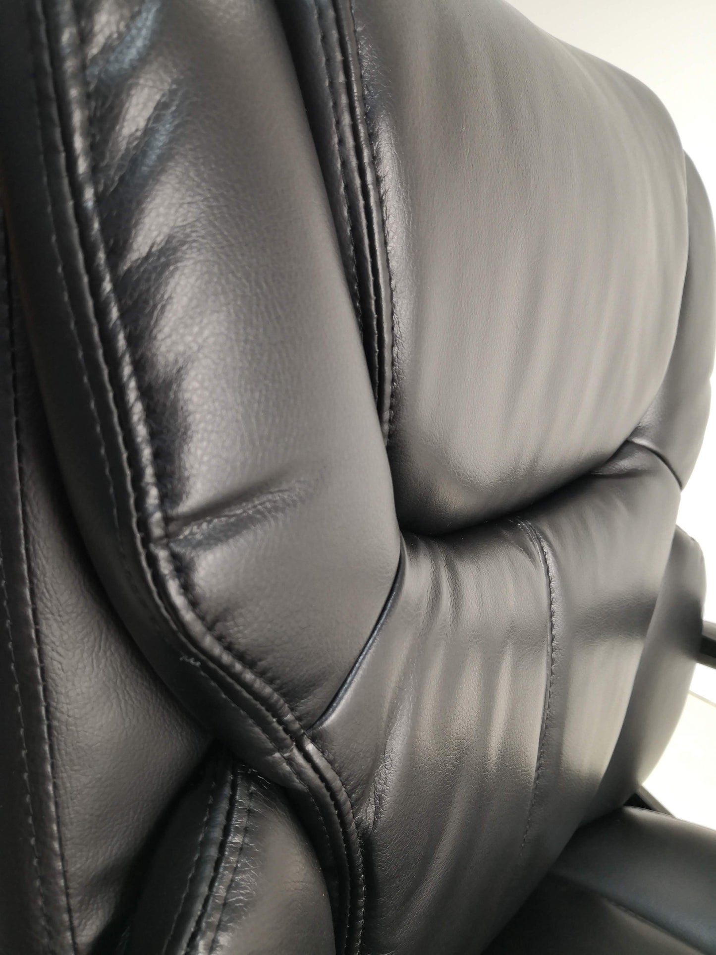 Soft Padded Low Back Executive Office Chair in Black Leather - 2121C