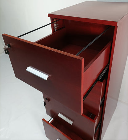 Real Wood Veneer Mahogany Four Drawer Executive Filing Cabinet - AB84