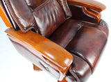 Real Italian Leather Burgundy Executive Office Chair - A771