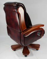 Real Italian Leather Burgundy Executive Office Chair - A771