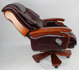 Real Italian Leather Burgundy Executive Office Chair - A771