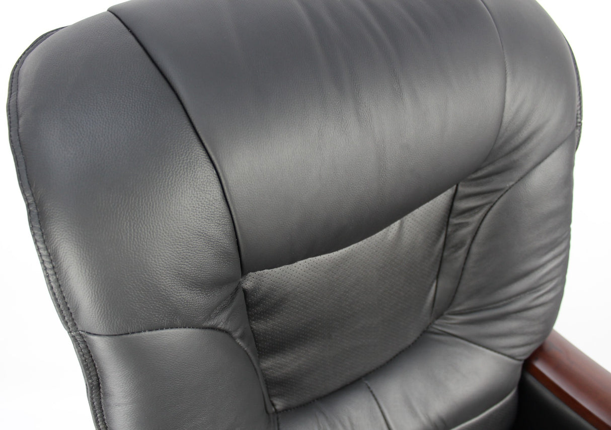 Quality Executive Genuine Black Leather Office Chair - FD3B