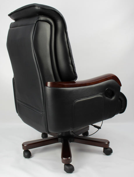 Quality Executive Genuine Black Leather Office Chair - FD3B