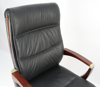 Senato Executive Black Leather Office Chair - 9102