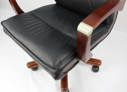 Senato Executive Black Leather Office Chair - 9102