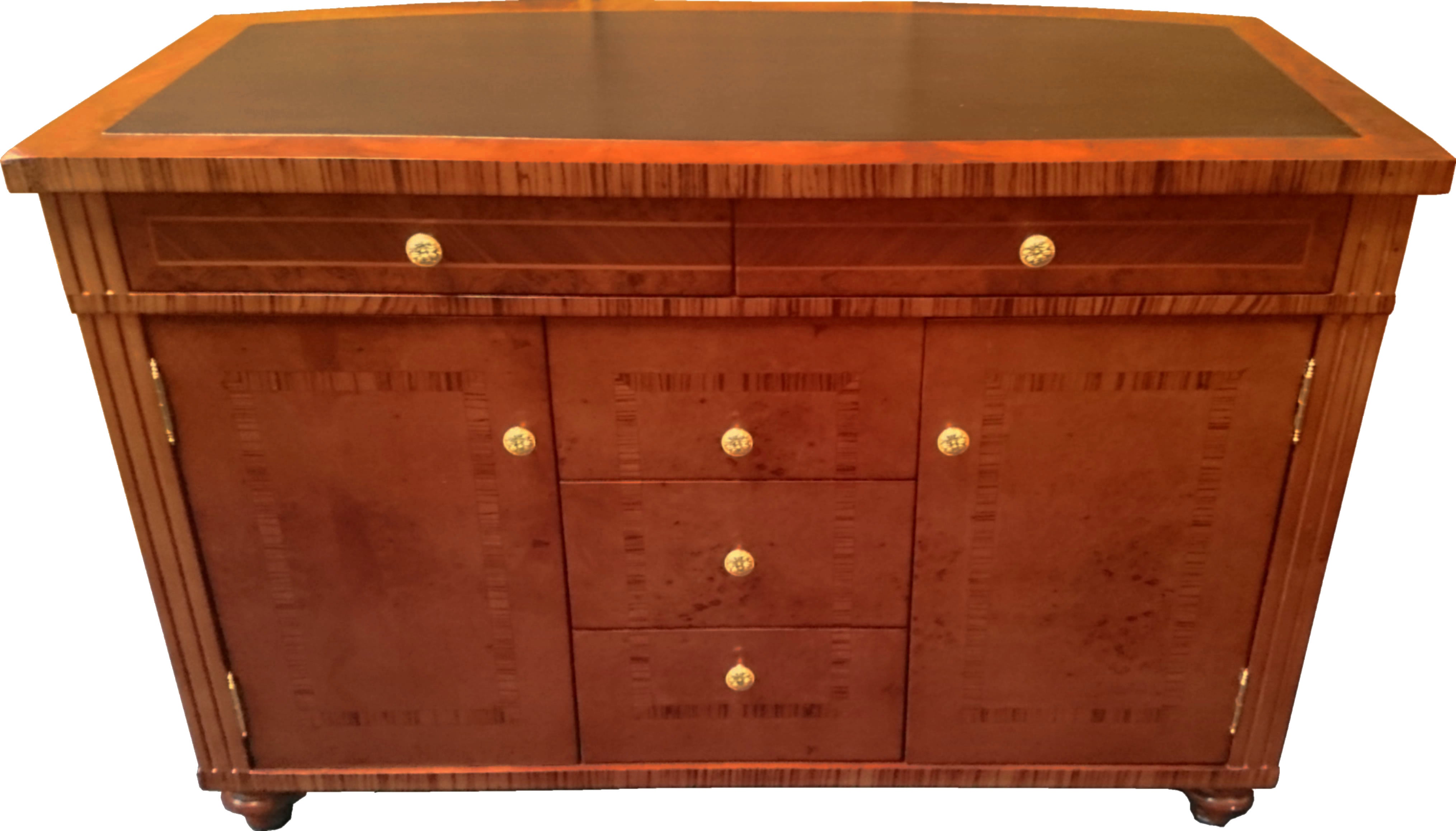 Executive Solid Wood Side Table With Inlaid Veneer Panelling - 10809-ST