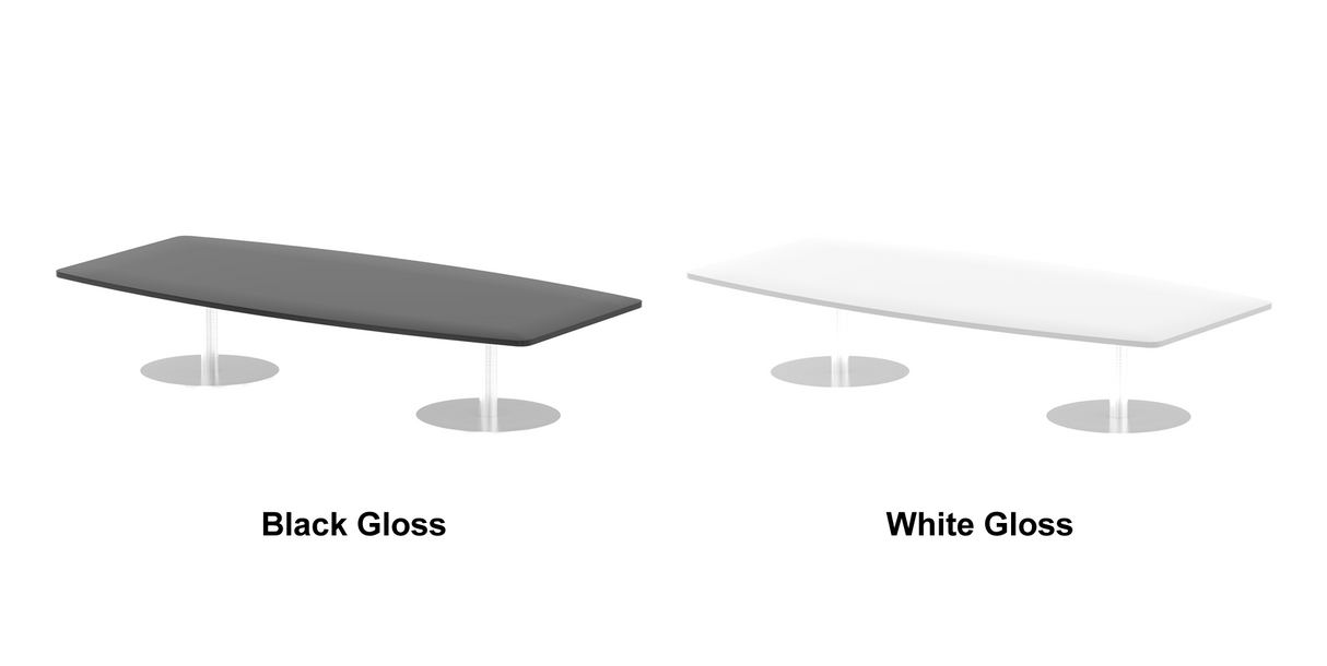 Italia Low 475mm High Gloss Meeting Table - 1800mm or 2400mm Option - Black or White Option