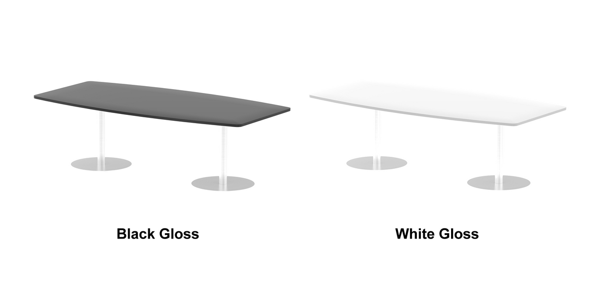 Italia 725mm High Gloss Meeting Table - 1800mm or 2400mm Option - Black or White Option