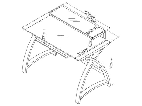 Compact Office Desk Walnut And Black PC201-900-WB