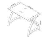 Glass Office Desk With Oak Frame PC201-LT-1300-OW